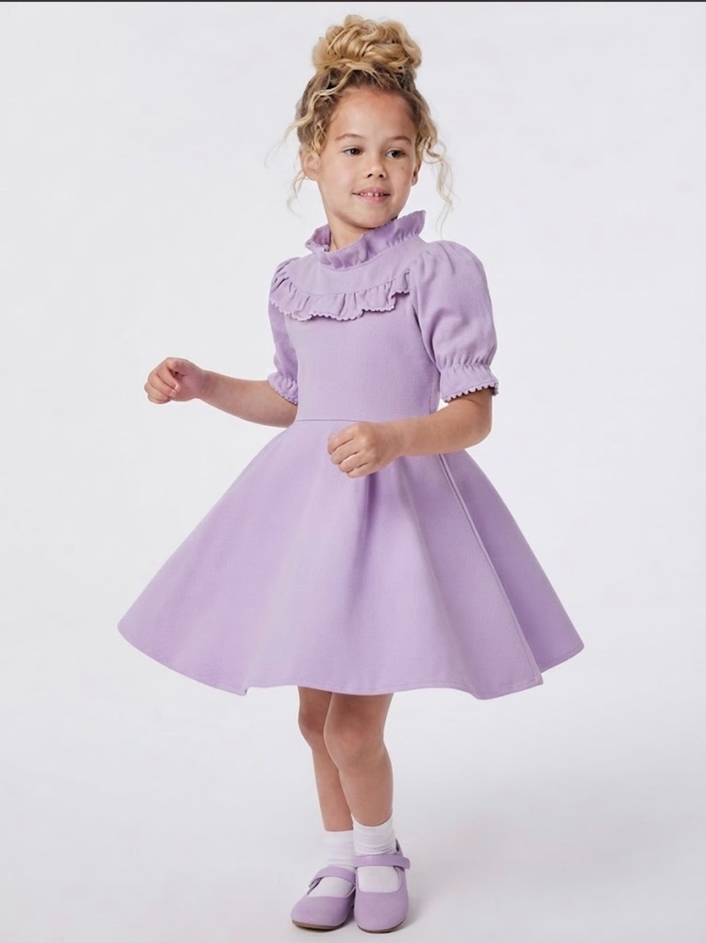 Janie & Jack Pixie Purple The Plaza Ruffle Dress